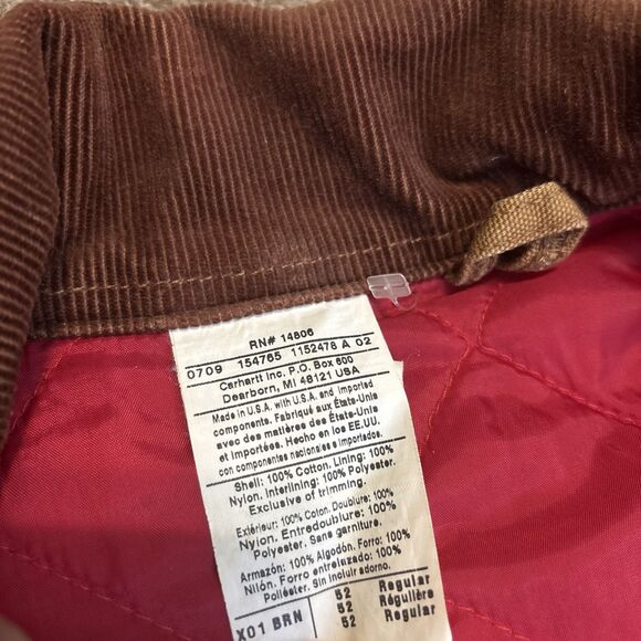 Carhartt Men’s Insulated Coveralls Size 52 Reg X01 BRN USA Vintage - UNION Made - Picture 10 of 13